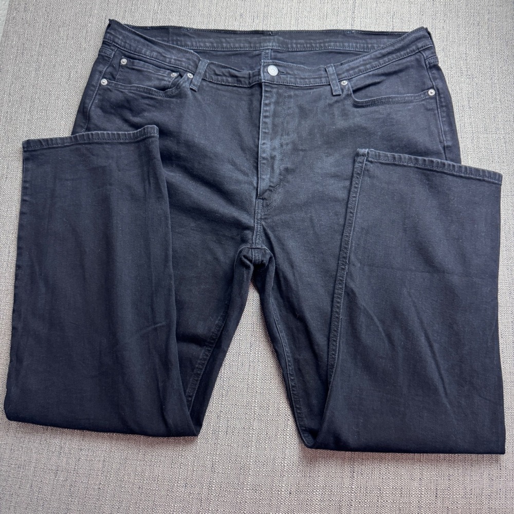 Levis 541 Athletic Taper Jeans Mens 42x32 Black Denim Pants 5163 CW-2222